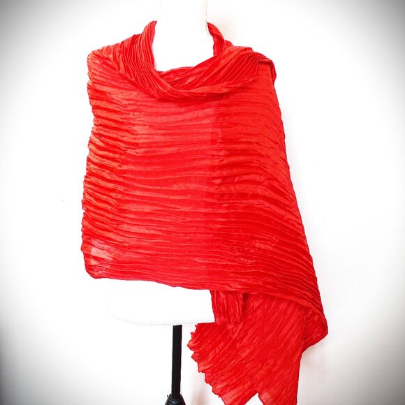 EILEEN FISHER Whisper Transitional Silk Scarf in Flame Color - Picture 1 of 9